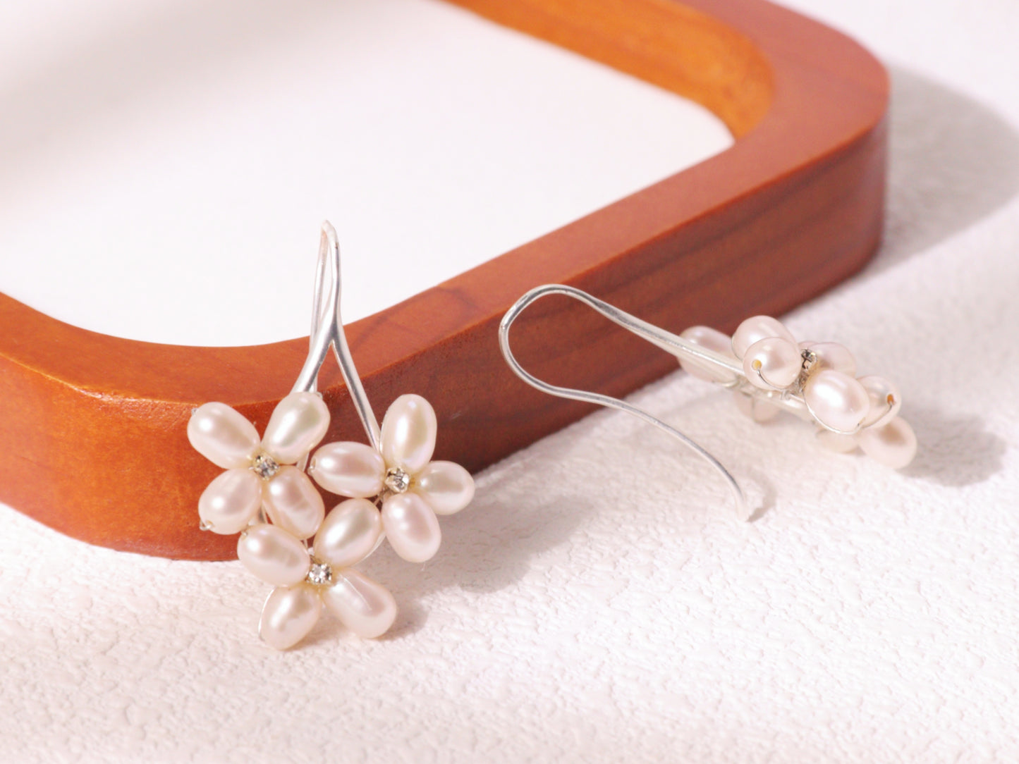 Freshwater Pearl Floral Cluster Earrings