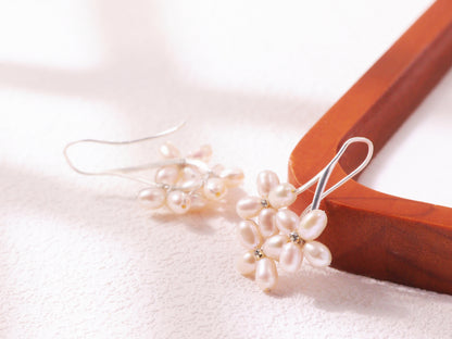 Freshwater Pearl Floral Cluster Earrings