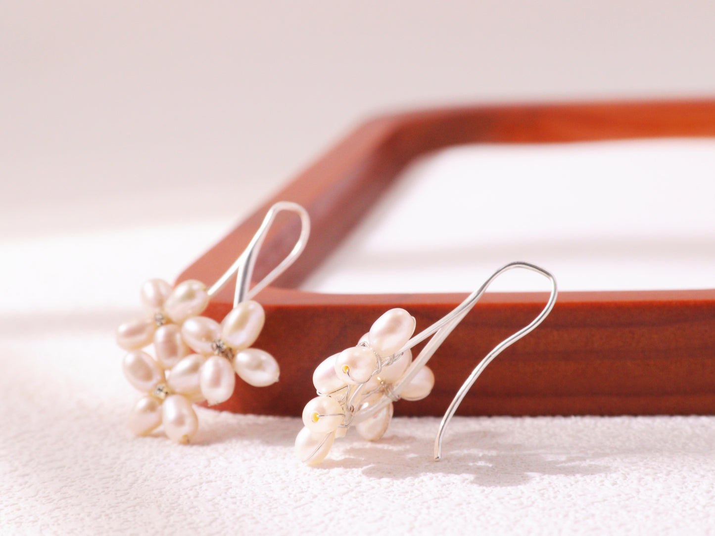 Freshwater Pearl Floral Cluster Earrings