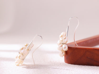 Freshwater Pearl Floral Cluster Earrings