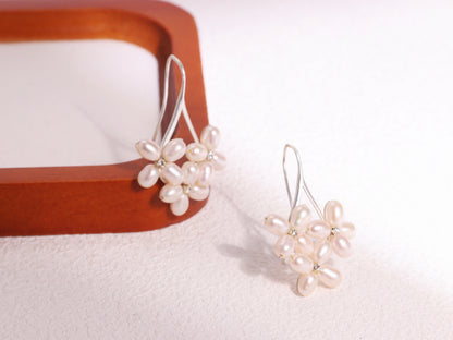 Freshwater Pearl Floral Cluster Earrings