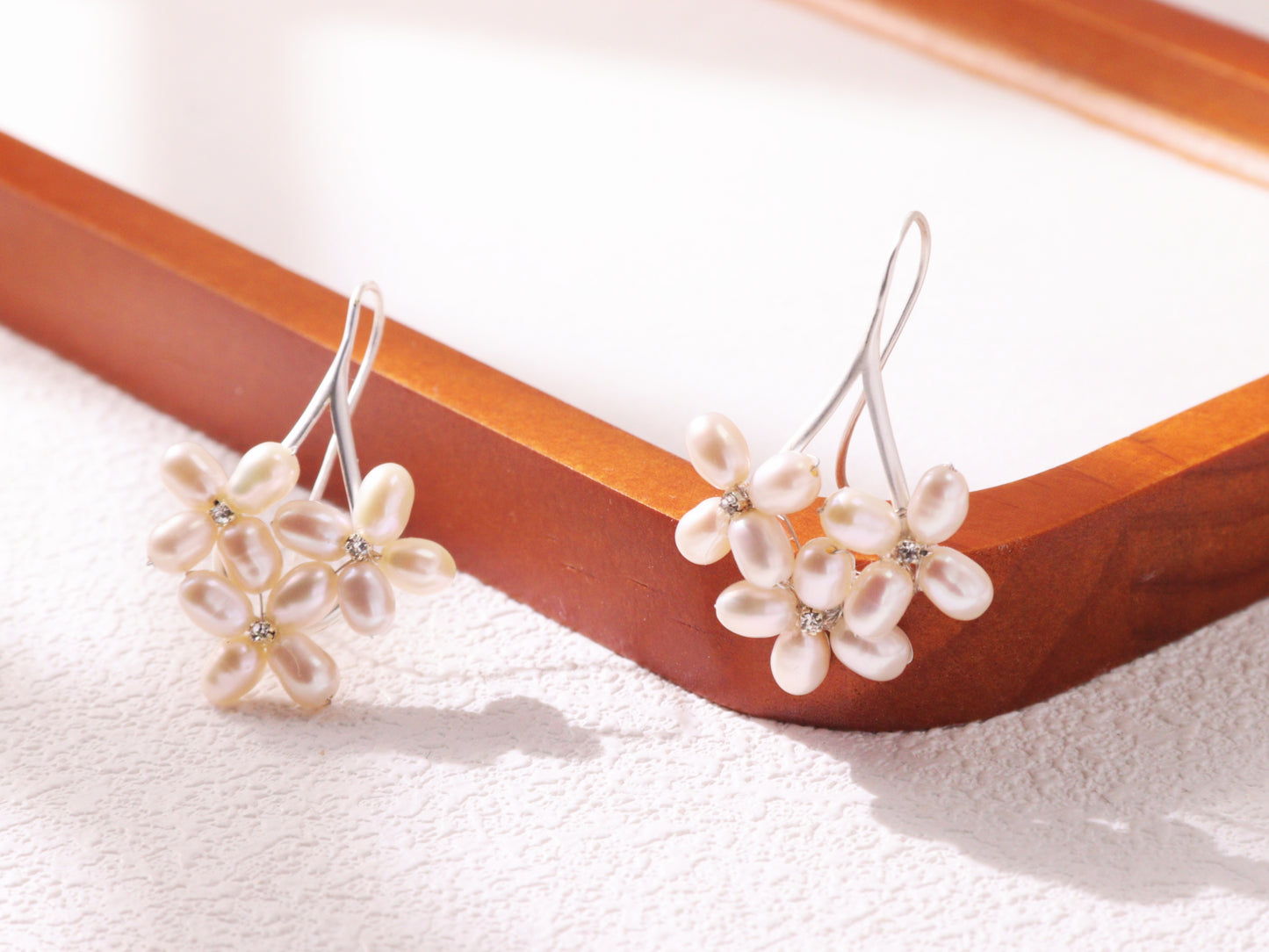 Freshwater Pearl Floral Cluster Earrings