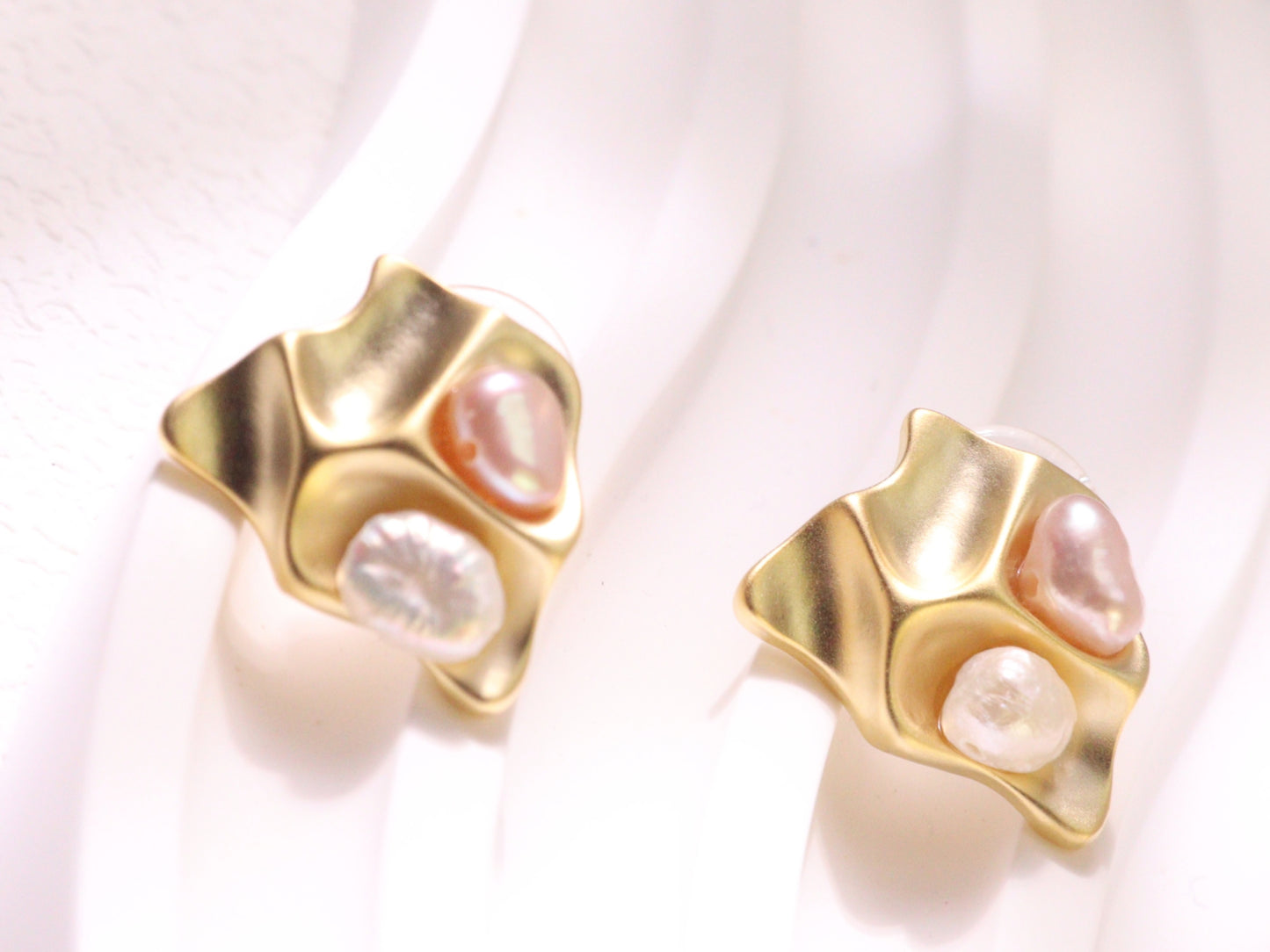 Organic Pearl Sculptural Stud Earrings