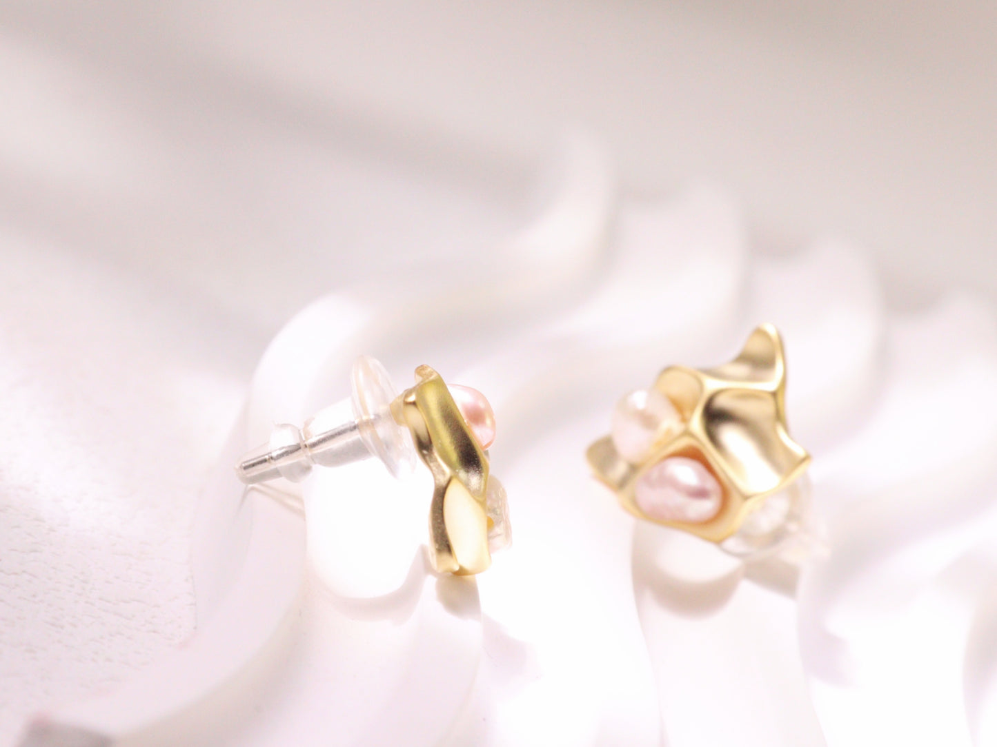 Organic Pearl Sculptural Stud Earrings