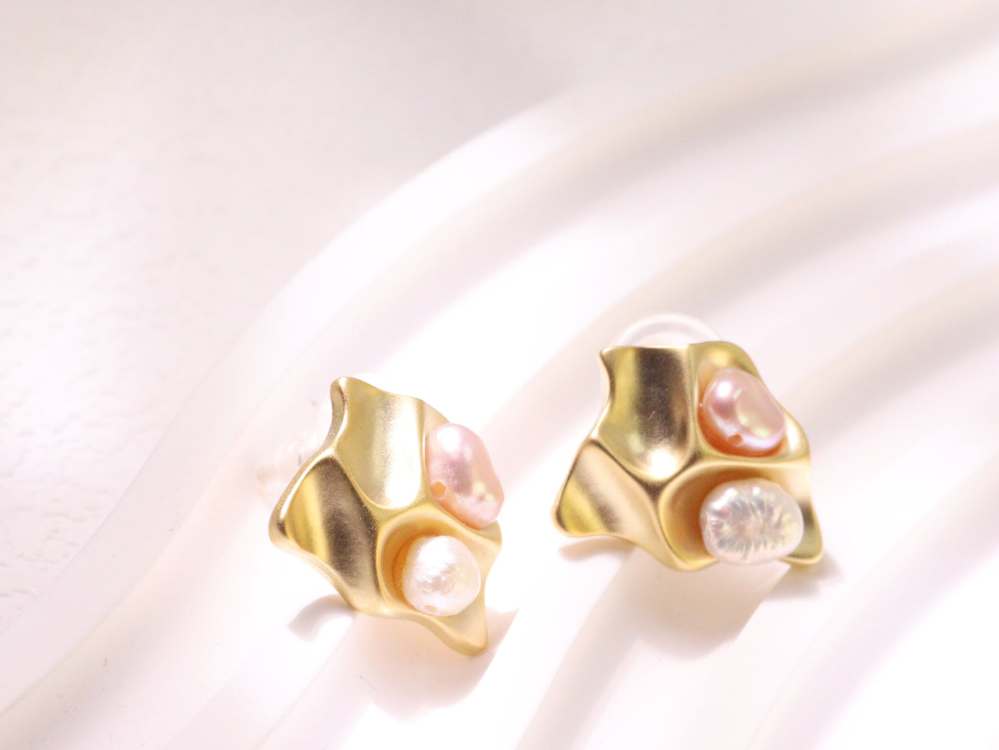 Organic Pearl Sculptural Stud Earrings