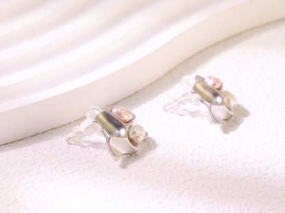 Organic Pearl Sculptural Stud Earrings