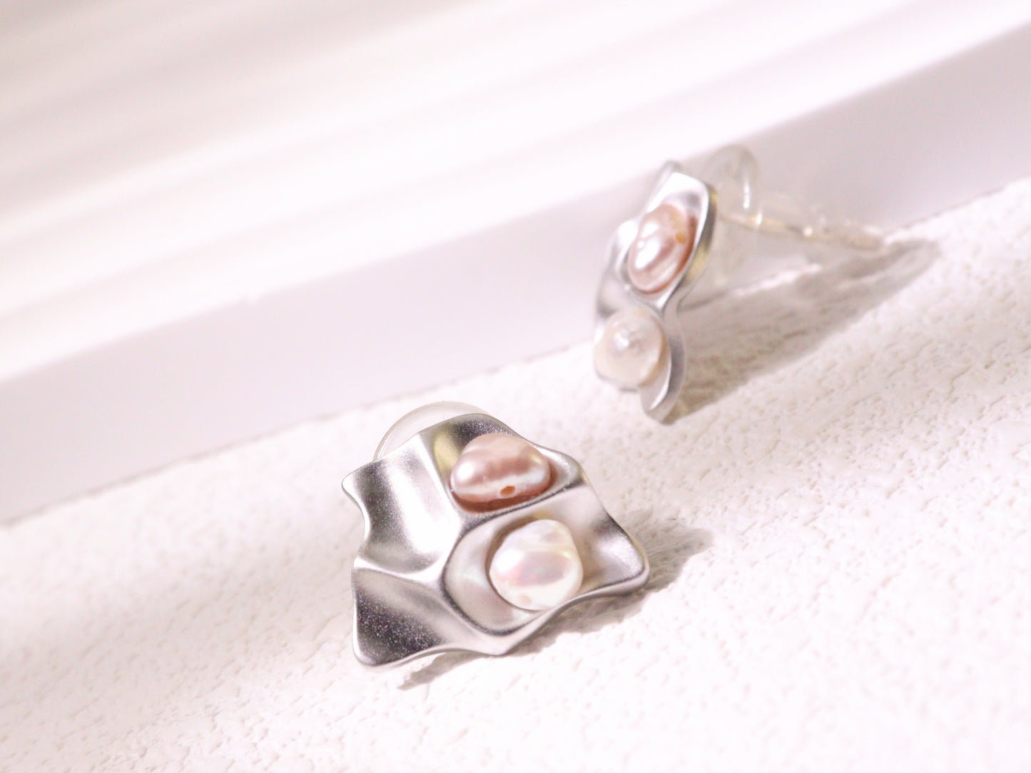 Organic Pearl Sculptural Stud Earrings