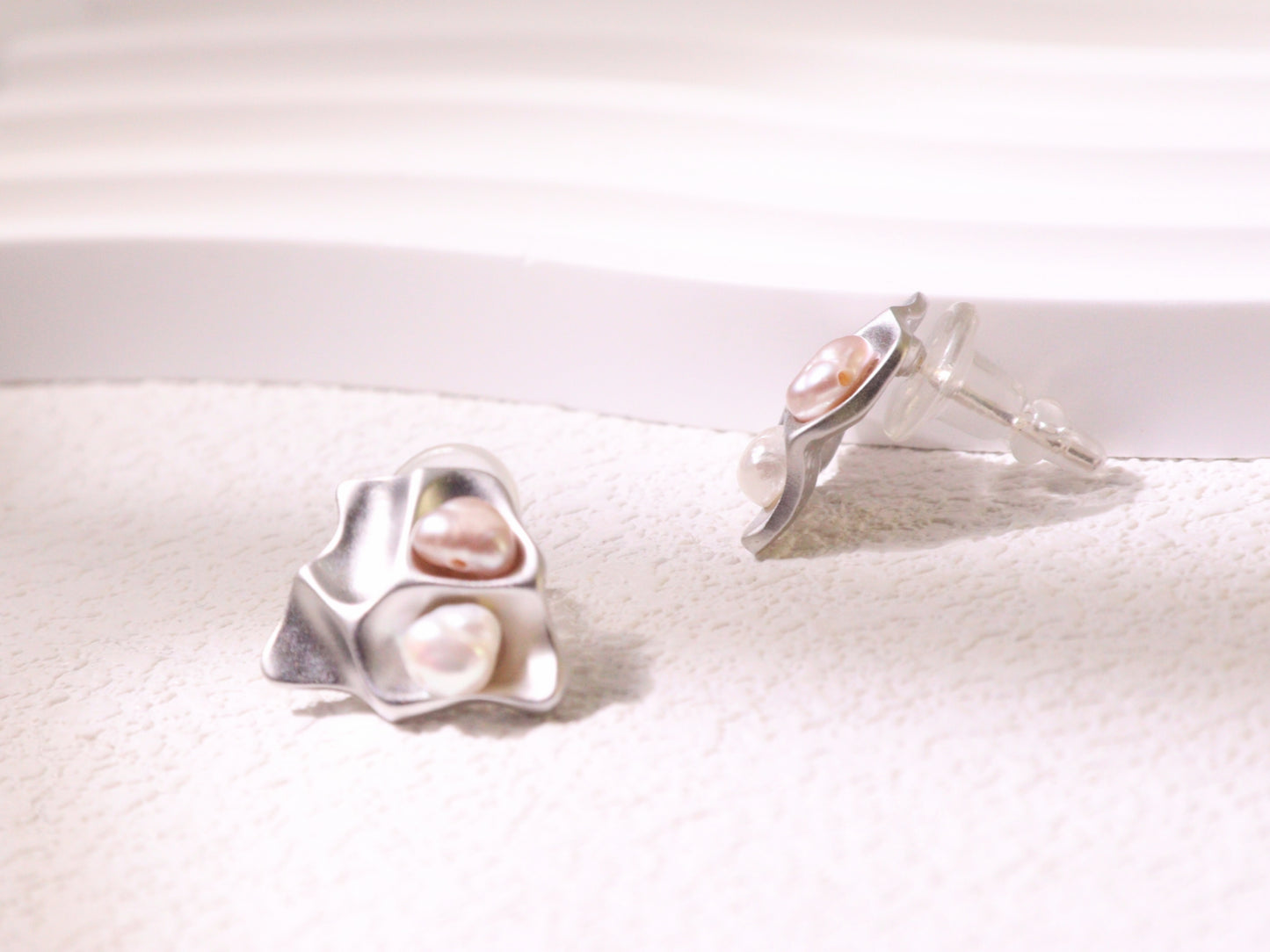 Organic Pearl Sculptural Stud Earrings