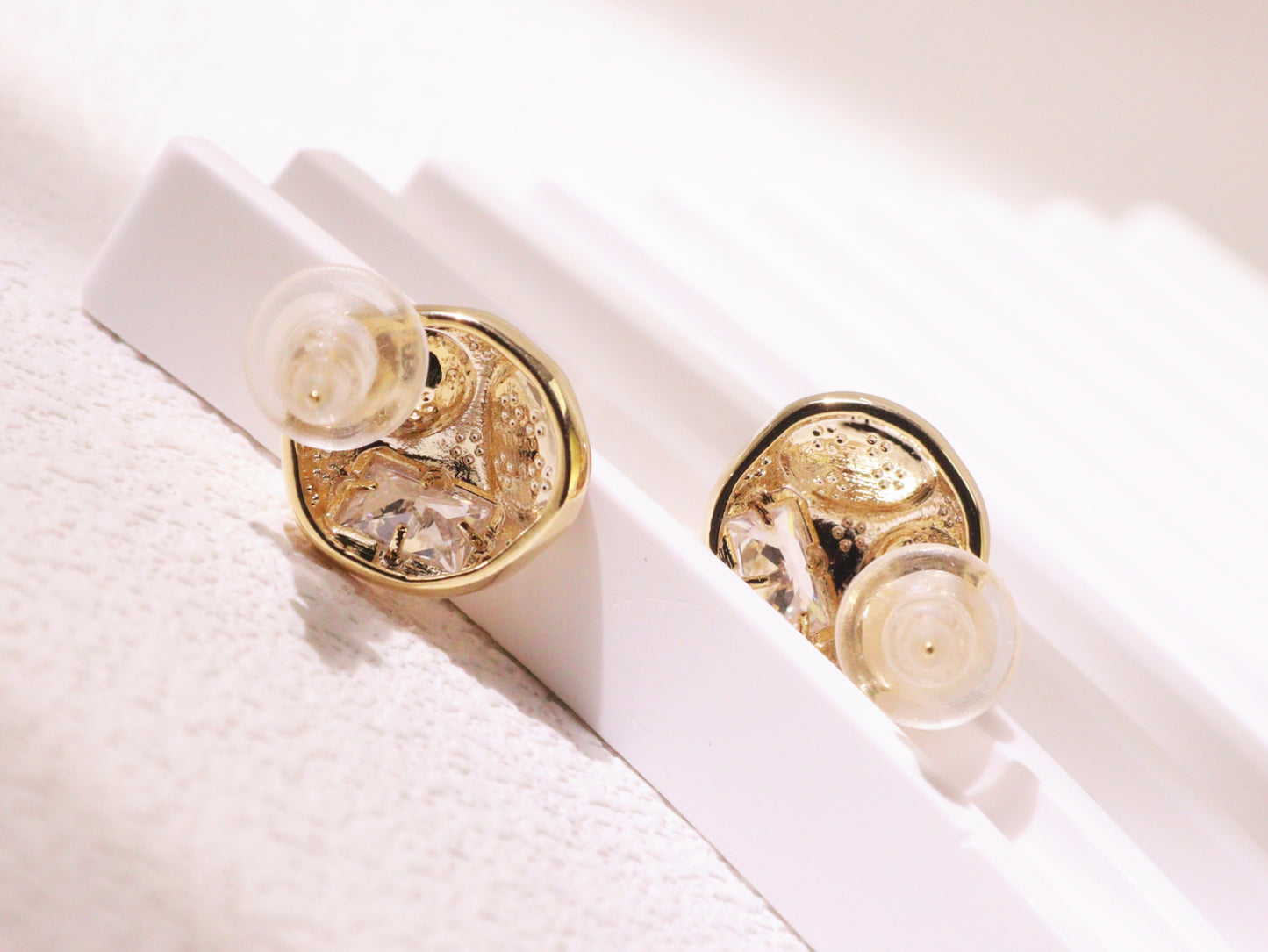 Vintage Pearl & Zircon Statement Stud Earrings