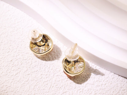 Vintage Pearl & Zircon Statement Stud Earrings