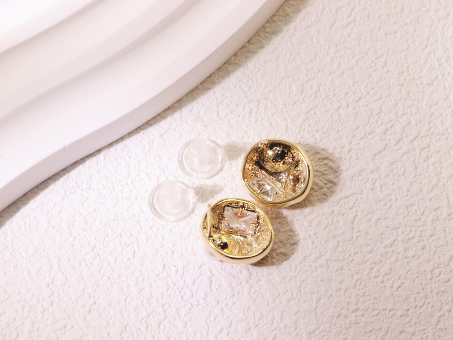 Vintage Pearl & Zircon Statement Stud Earrings