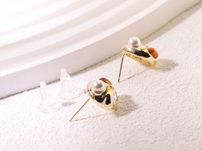 Vintage Pearl & Zircon Statement Stud Earrings