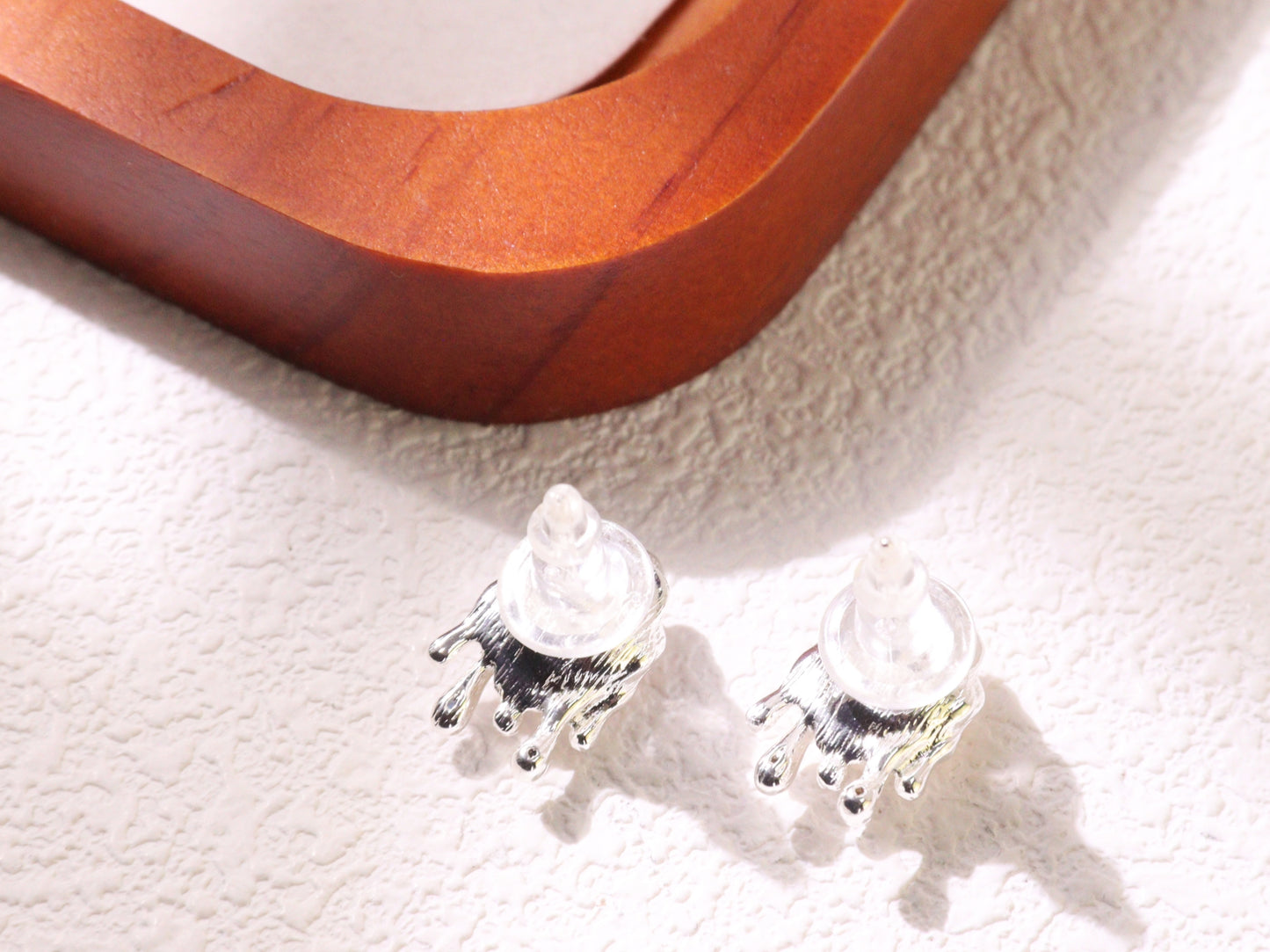 Molten Pearl Stud Earrings