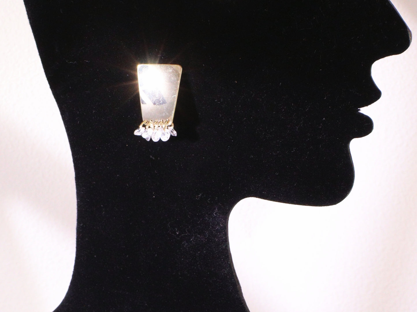 Mirror Finish Crystal Fringe Earrings