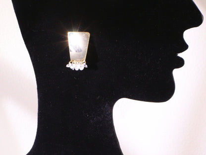 Mirror Finish Crystal Fringe Earrings