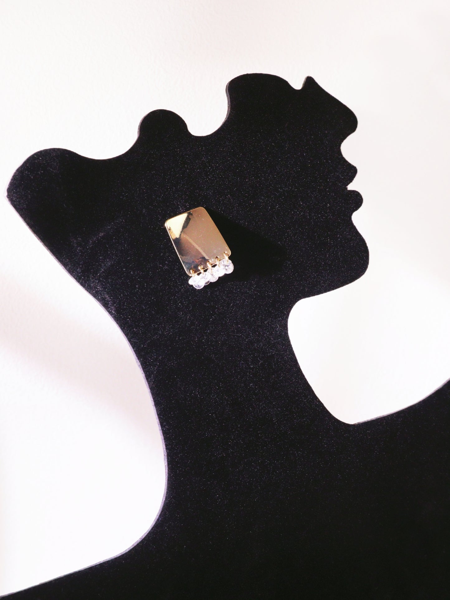 Mirror Finish Crystal Fringe Earrings