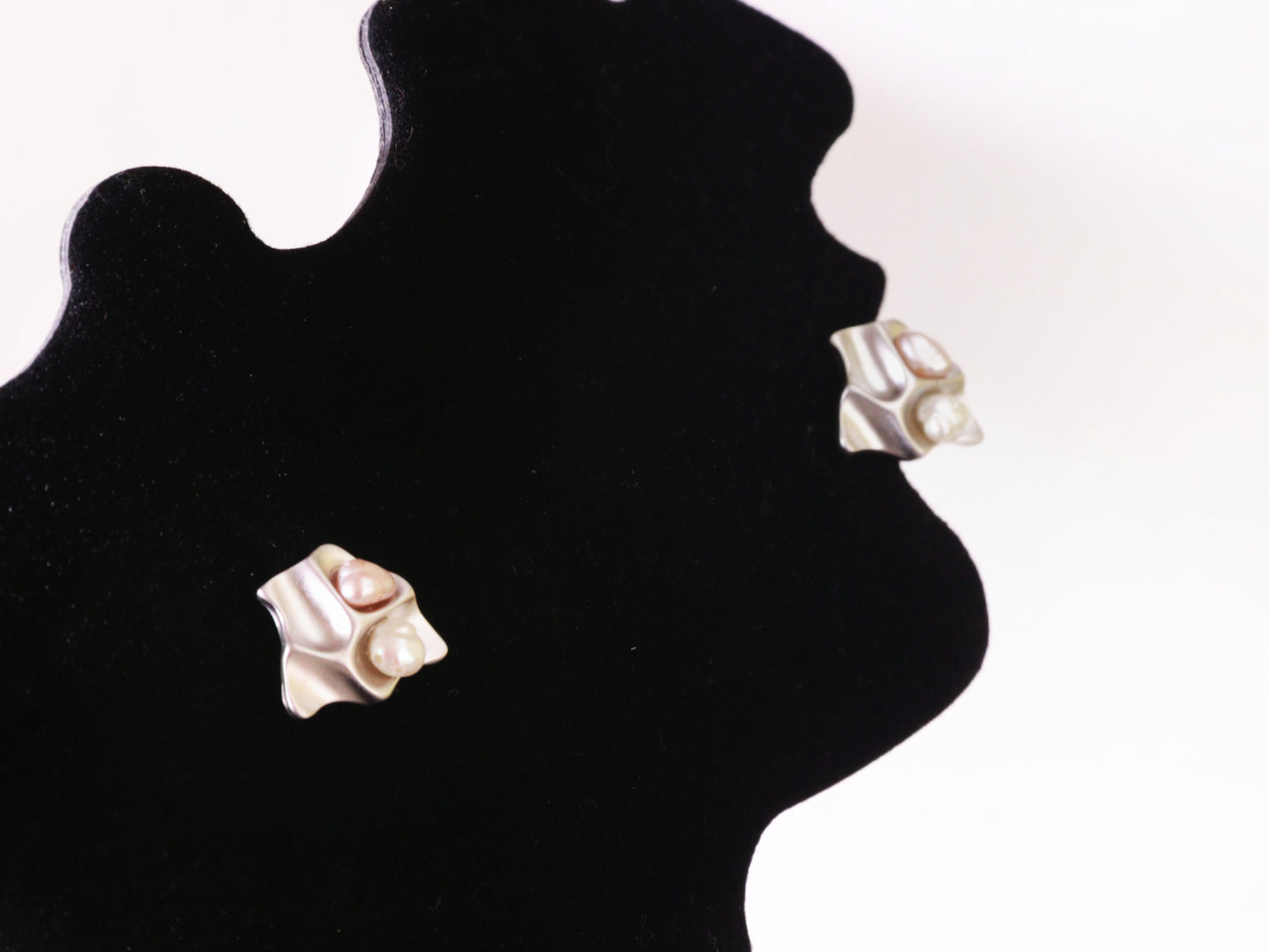 Organic Pearl Sculptural Stud Earrings