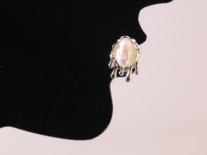 Molten Pearl Stud Earrings