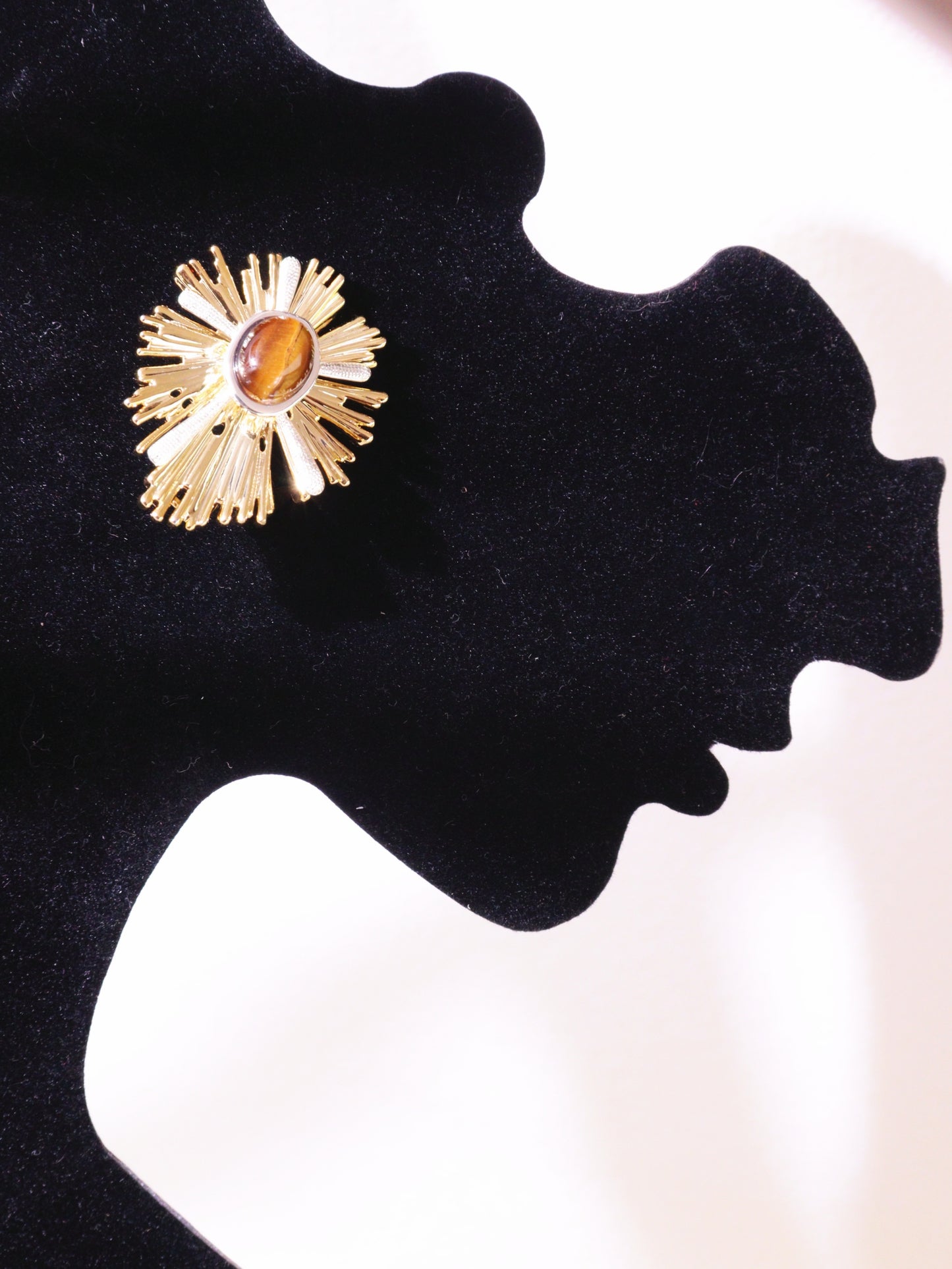 Radiant Tiger Eye Sunburst Earrings