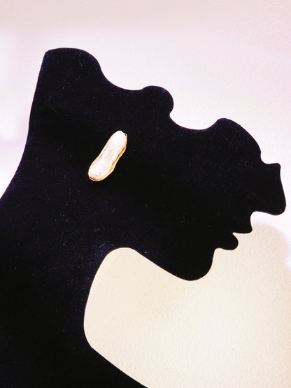 Hand-Wrapped Baroque Pearl Statement Stud Earrings