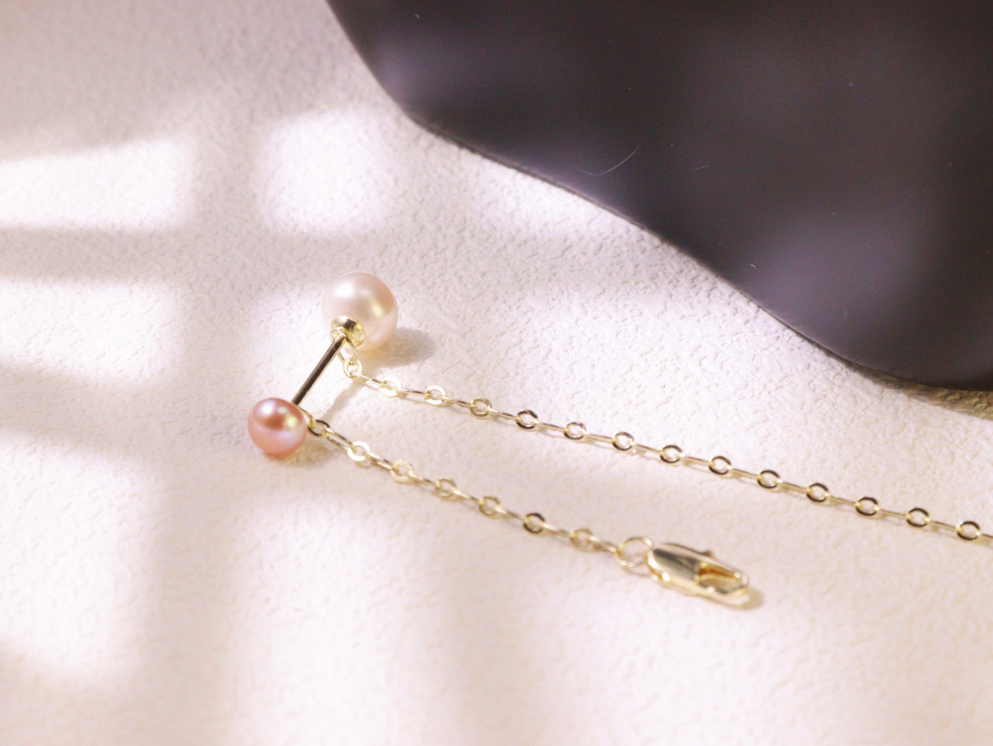 Minimalist Freshwater Pearl Chain Bracelet
