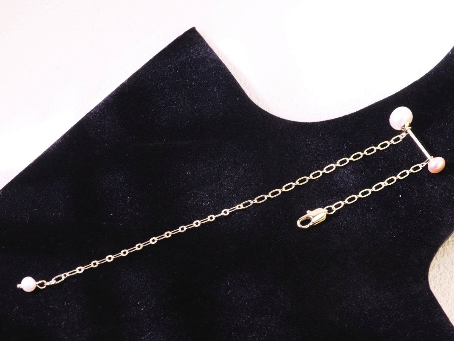 Minimalist Freshwater Pearl Chain Bracelet