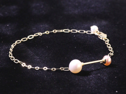 Minimalist Freshwater Pearl Chain Bracelet