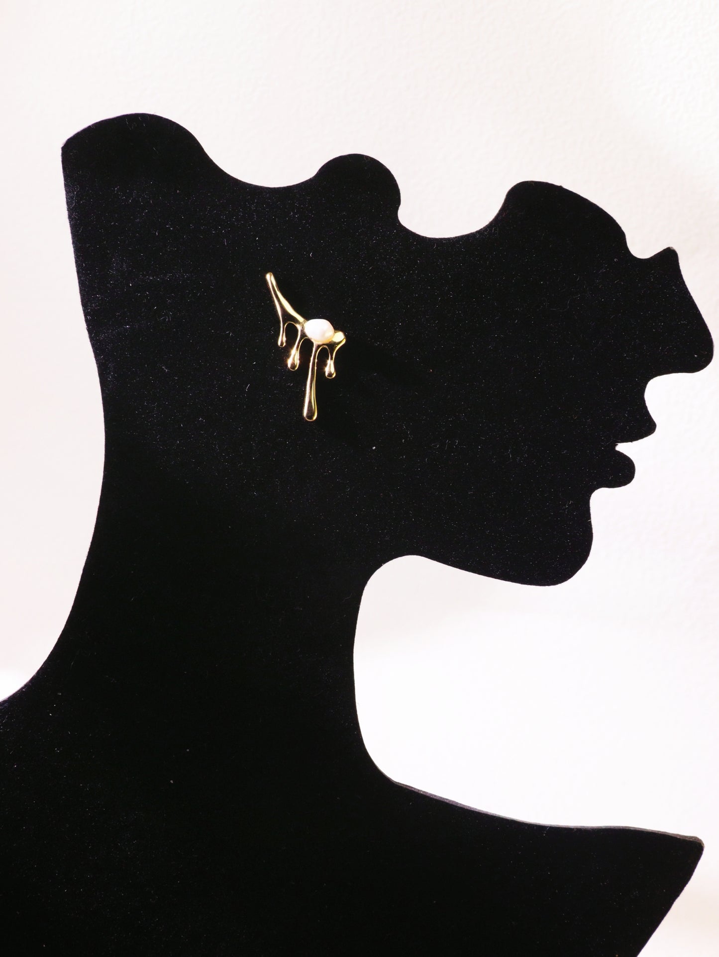 Organic Pearl Drip Statement Earrings