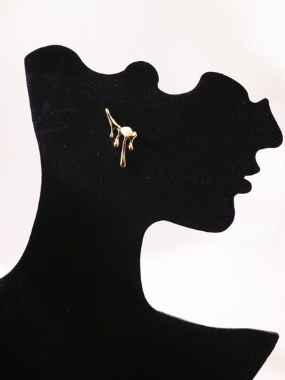 Organic Pearl Drip Statement Earrings