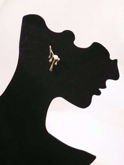 Organic Pearl Drip Statement Earrings