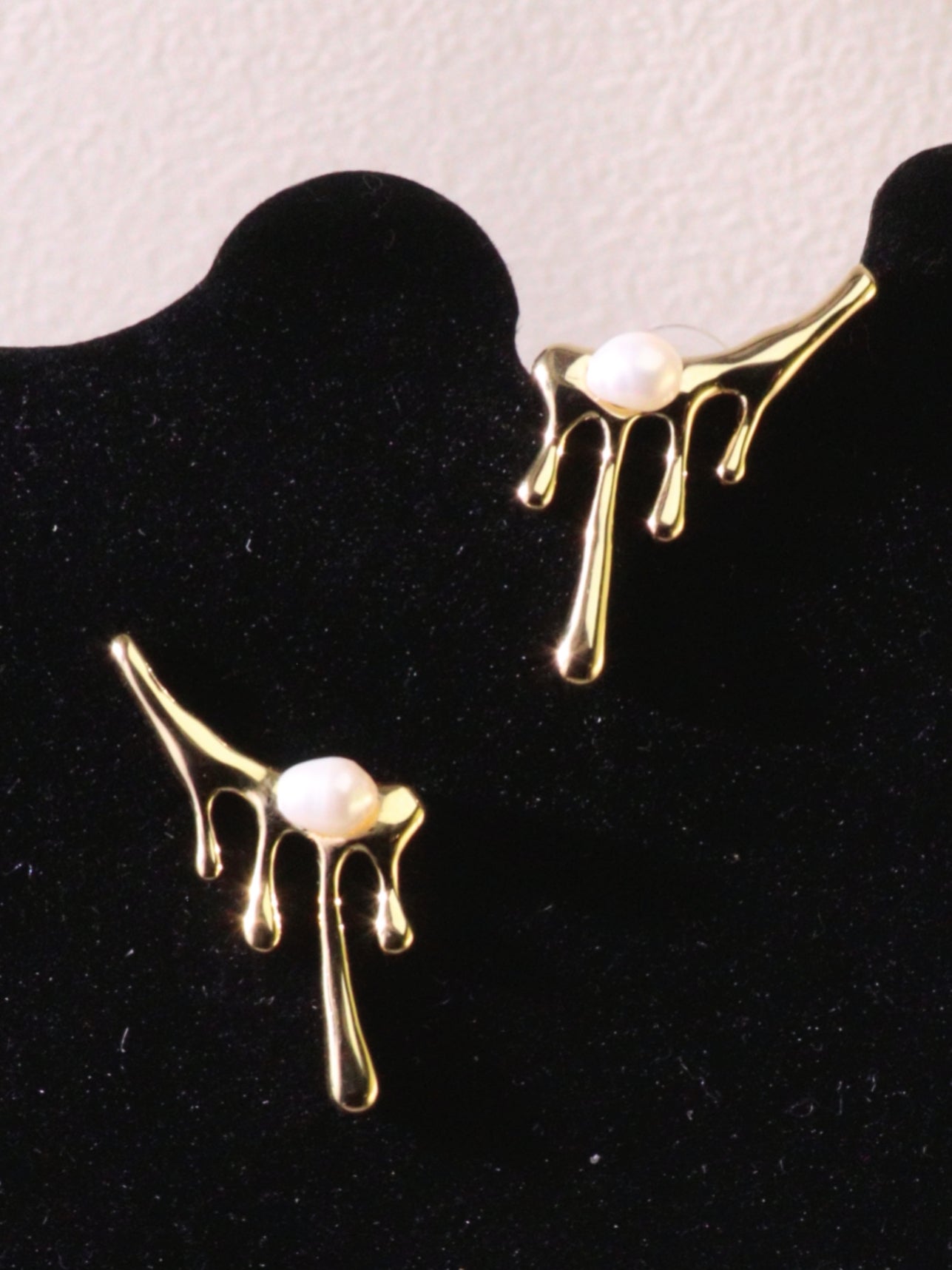 Organic Pearl Drip Statement Earrings