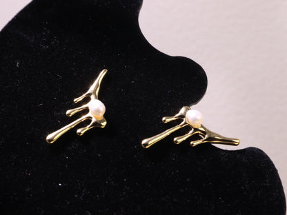Organic Pearl Drip Statement Earrings