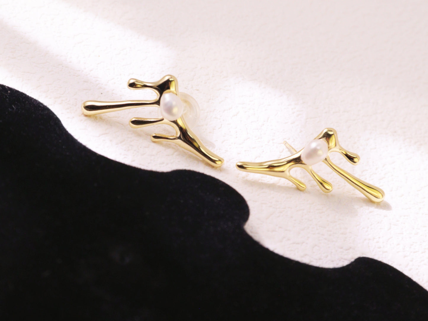 Organic Pearl Drip Statement Earrings