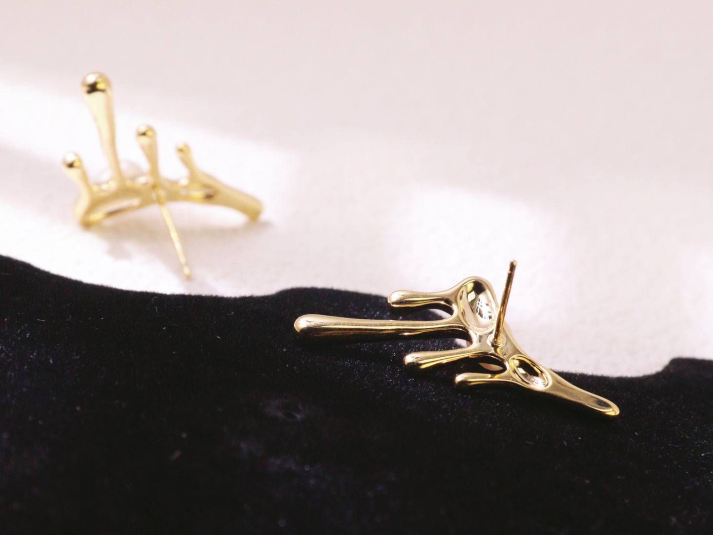 Organic Pearl Drip Statement Earrings