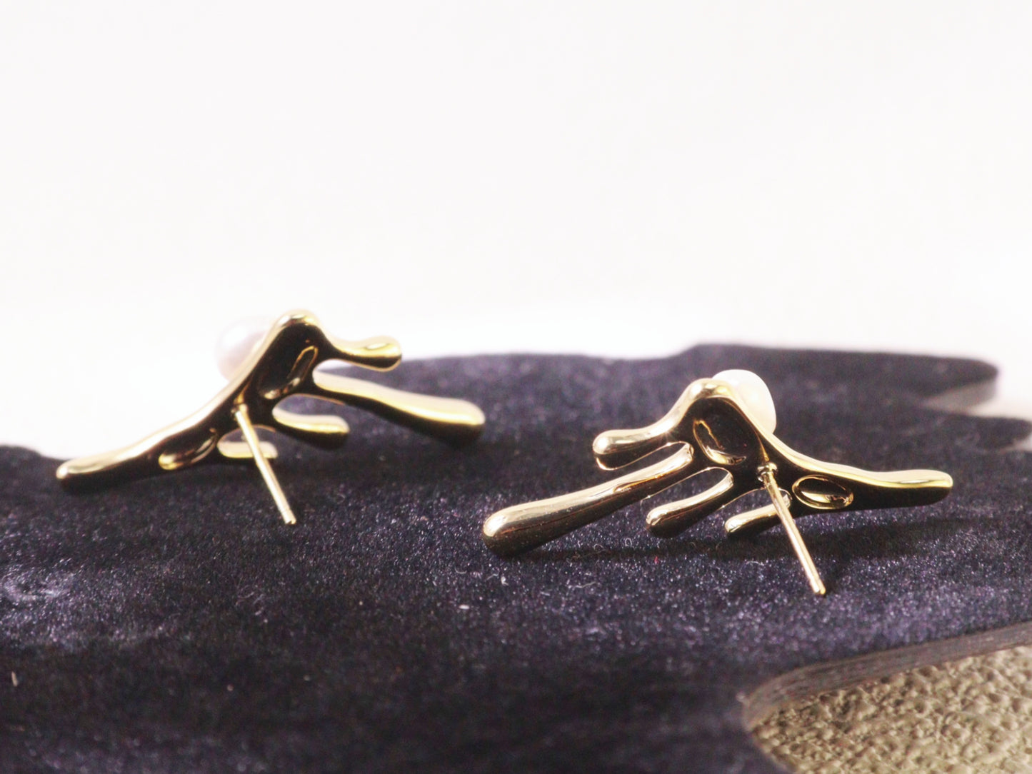 Organic Pearl Drip Statement Earrings