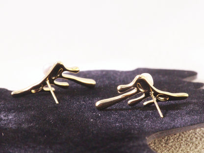Organic Pearl Drip Statement Earrings
