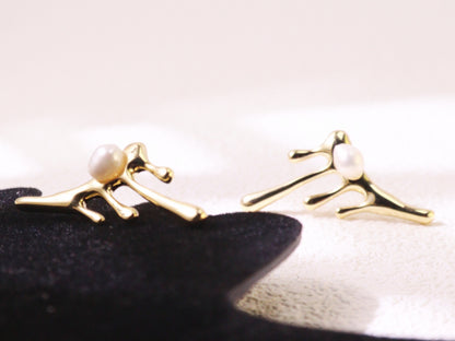 Organic Pearl Drip Statement Earrings