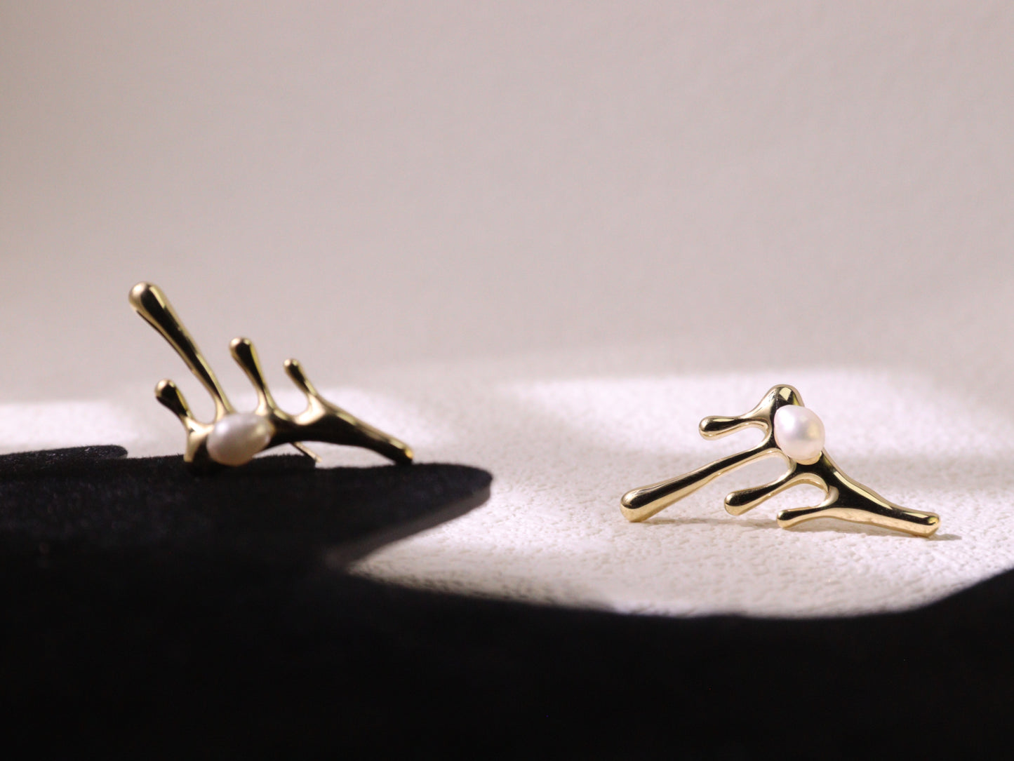 Organic Pearl Drip Statement Earrings