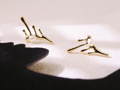 Organic Pearl Drip Statement Earrings