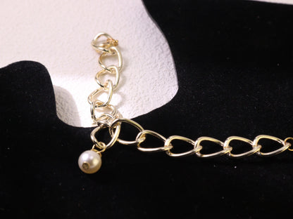 Chunky Chain Pearl Pendant Bracelet