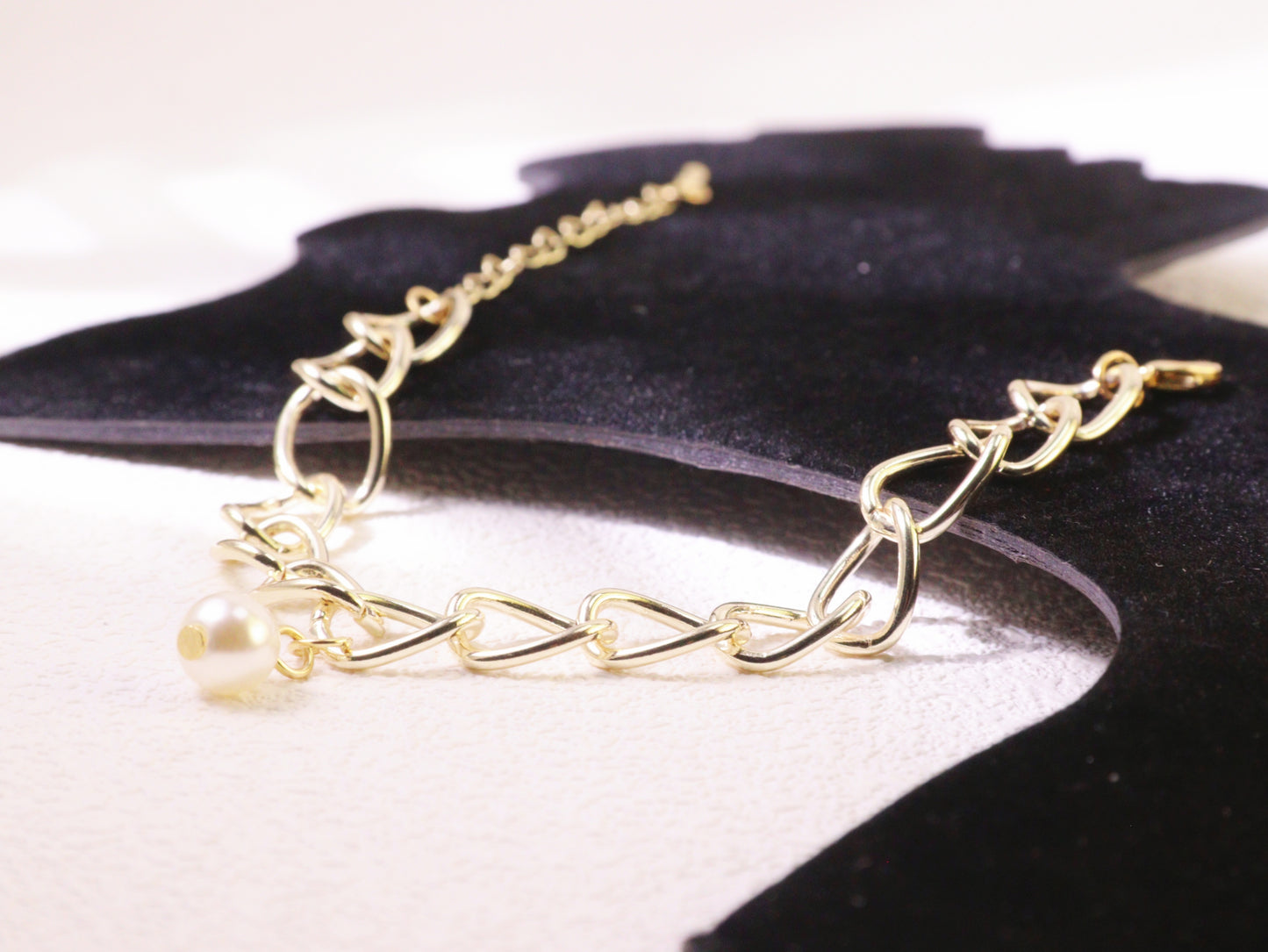 Chunky Chain Pearl Pendant Bracelet