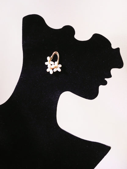 Vintage Pearl Flower Stud Earrings – Gold Plated Bridal Wedding Jewelry
