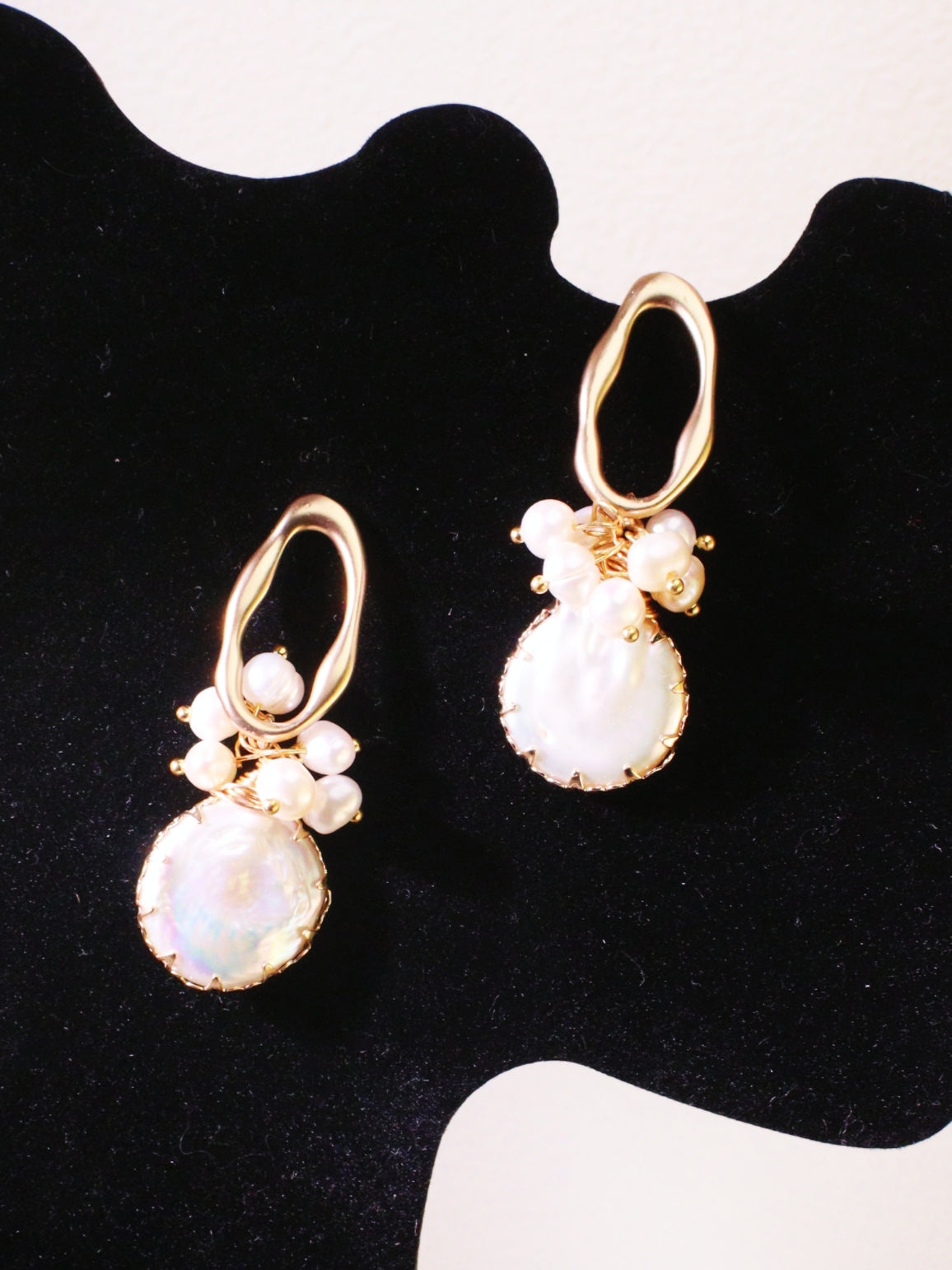 Vintage Pearl Statement Drop Earrings – Gold Plated Wedding Party Jewelry