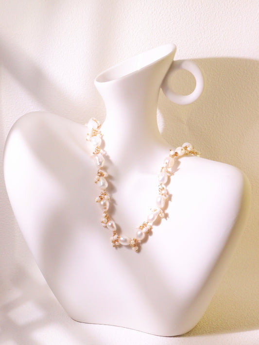 Baroque Pearl Cluster Vine Choker