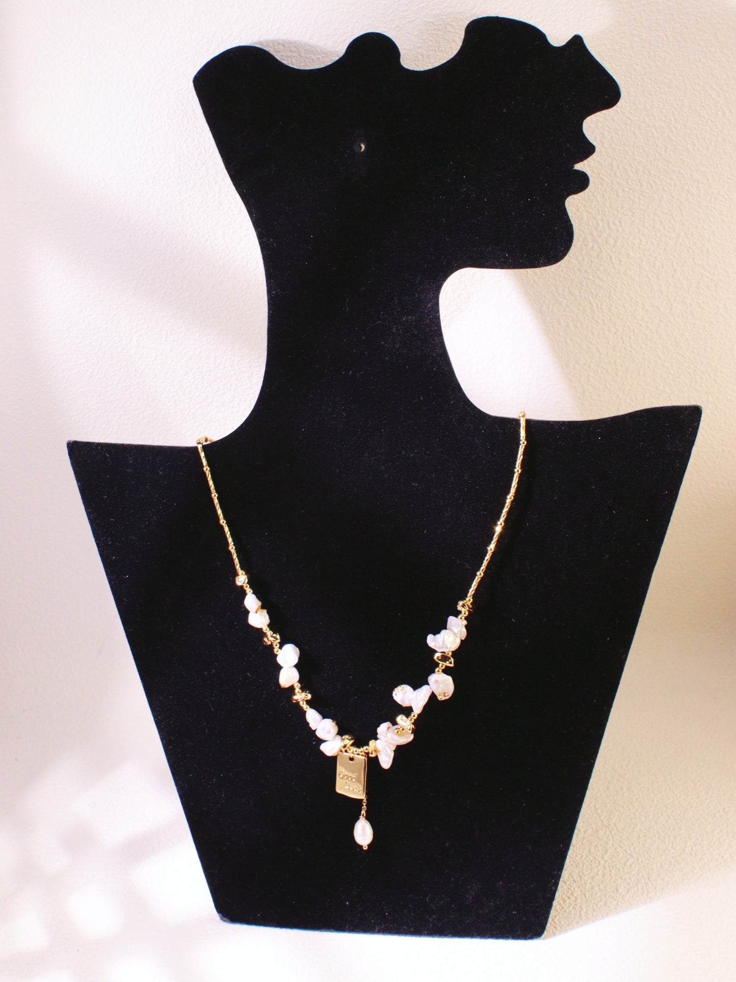 "Good Luck" Starburst & Pearl Necklace Set – Gold Satellite Chain Bridal Jewelry