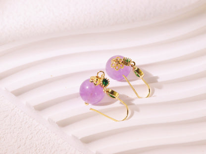 Emerald Green Crystal & Pastel Bead Drop Earrings