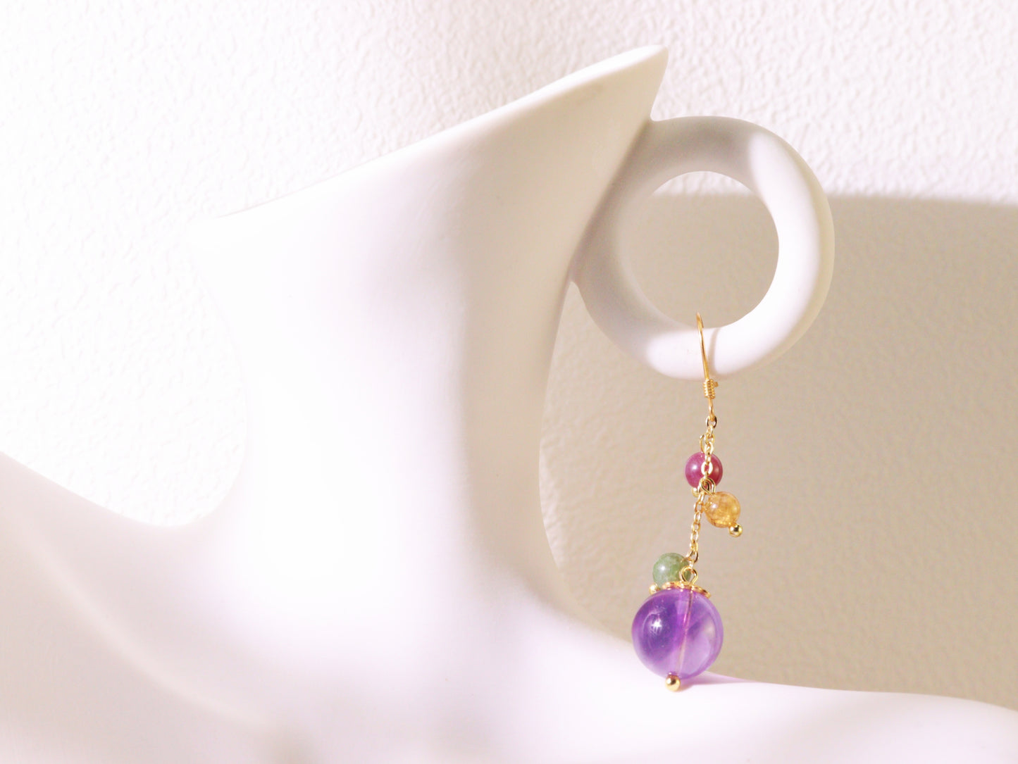 Colorful Gemstone Bead Drop Earrings