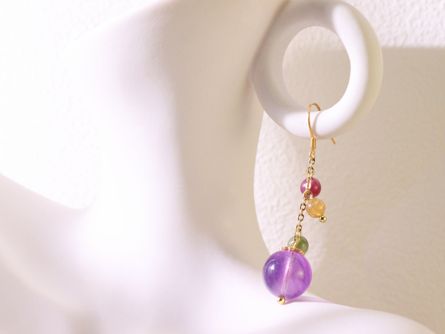 Colorful Gemstone Bead Drop Earrings