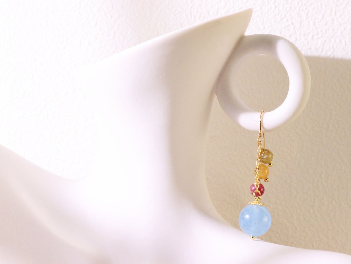 Colorful Gemstone Bead Drop Earrings