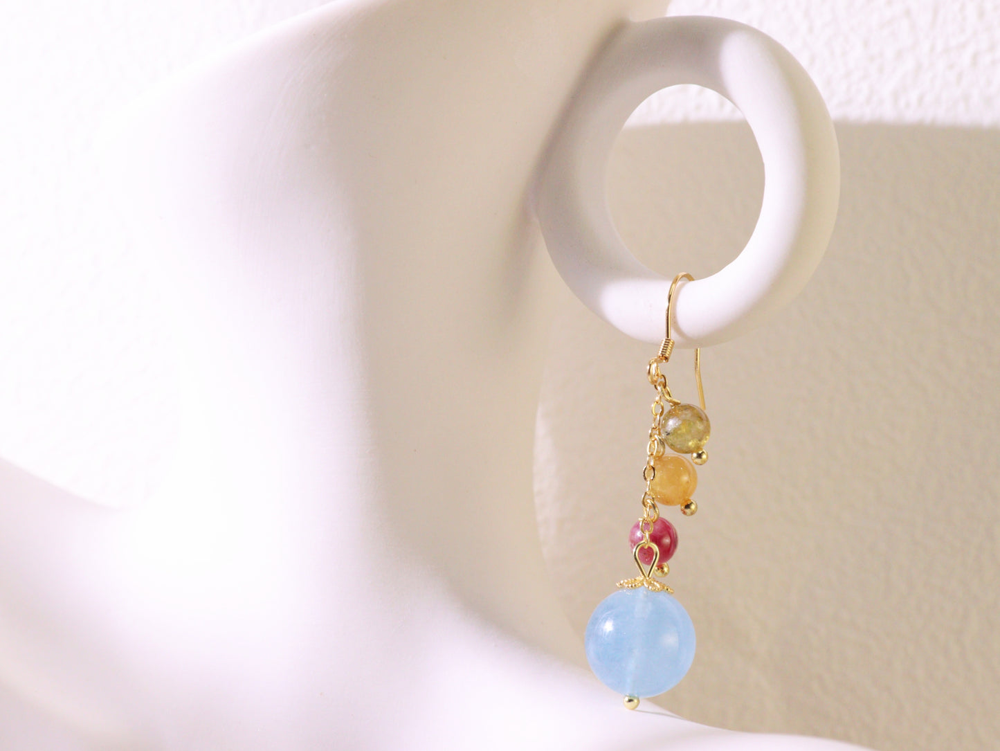 Colorful Gemstone Bead Drop Earrings